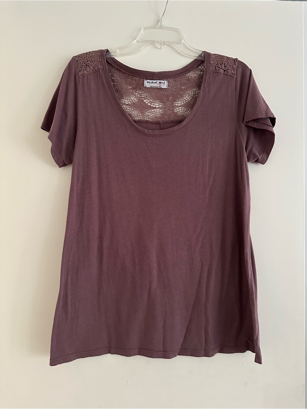 Michael Stars Purple Relaxed Short Sleeve Tee